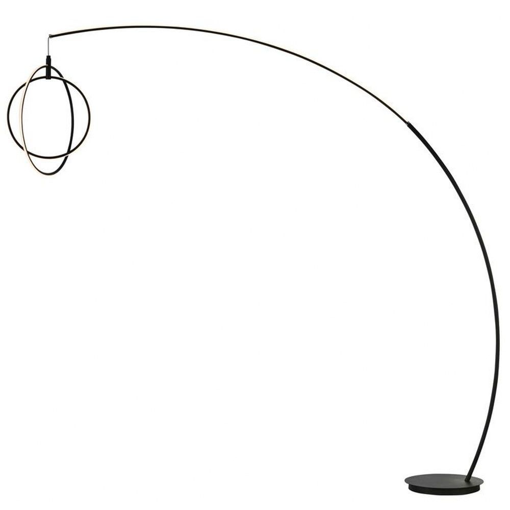 Monita 81" Black Metal LED Arc Floor Lamp with 3-Way Switch