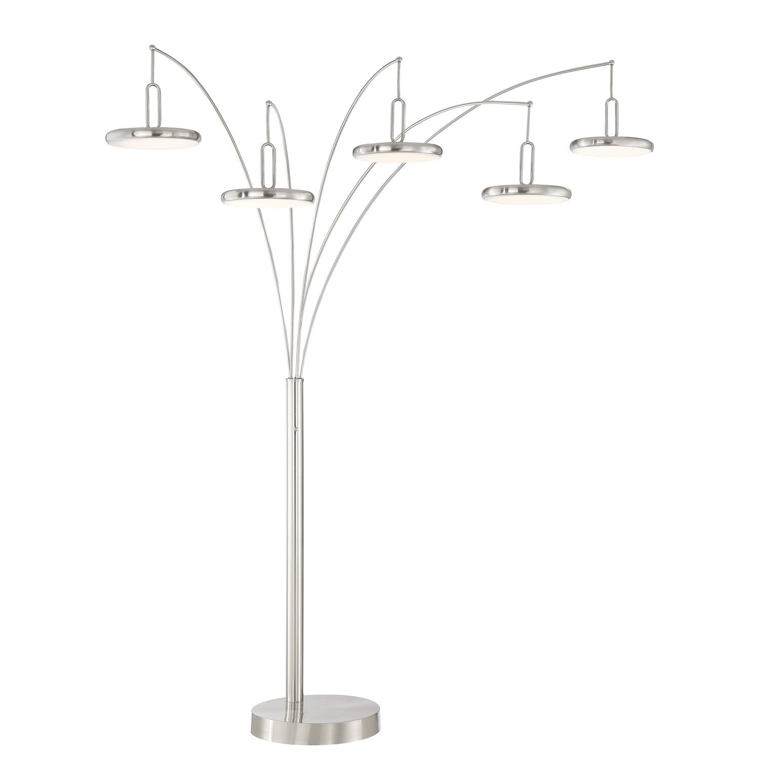 Black Multi-Head Arc Floor Lamp with 3-Way Switch