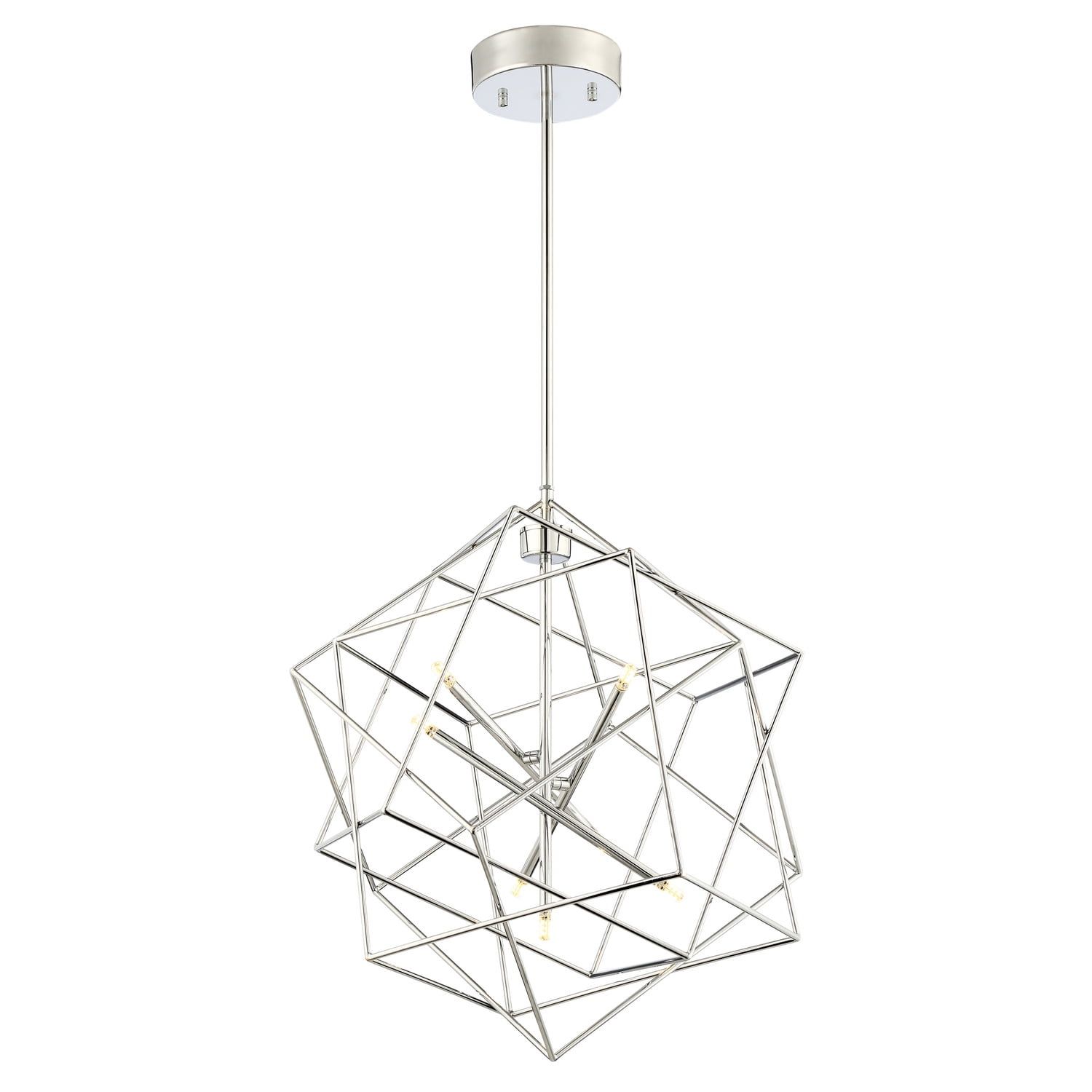 Stacia Contemporary Chrome LED Pendant Light, 21"x69"