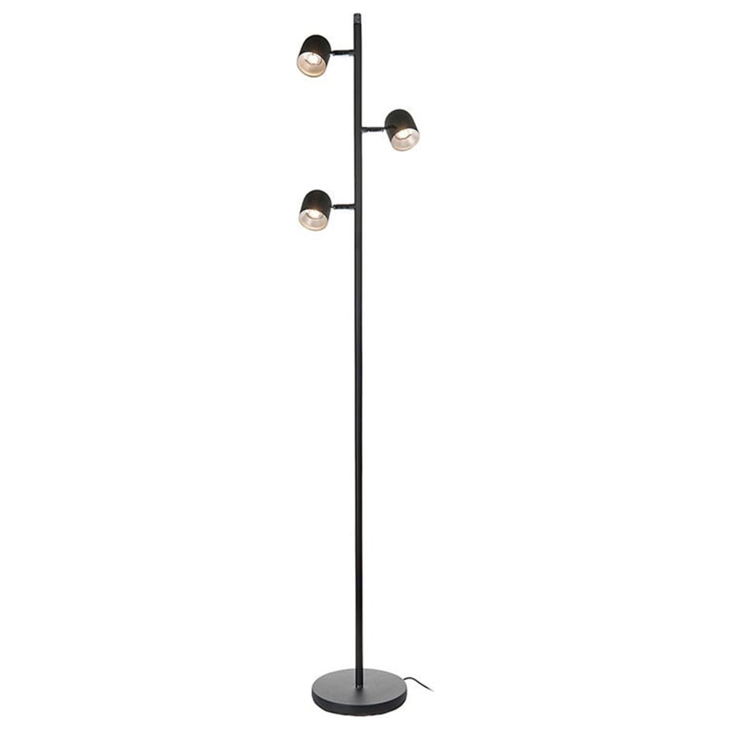 Tiara Black Adjustable 3-Light LED Floor Lamp