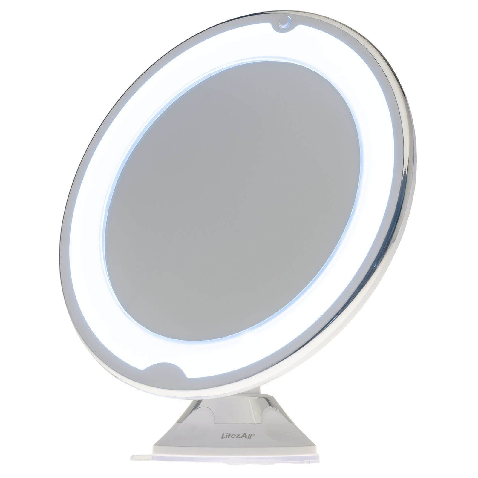 Round LED Magnifying Makeup Mirror with Suction Base