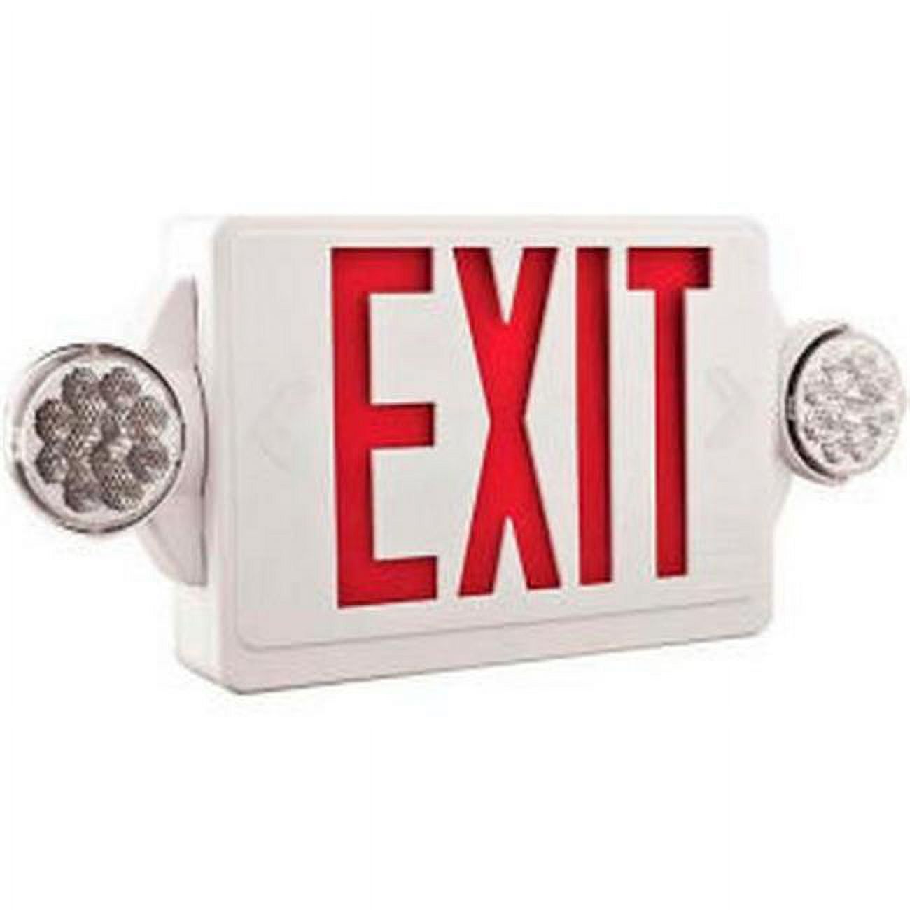 White LED Exit and Emergency Light Combo with Red Letters