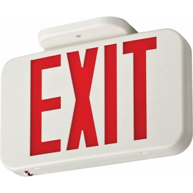 White Hardwired LED Exit Sign with Red and Green Light