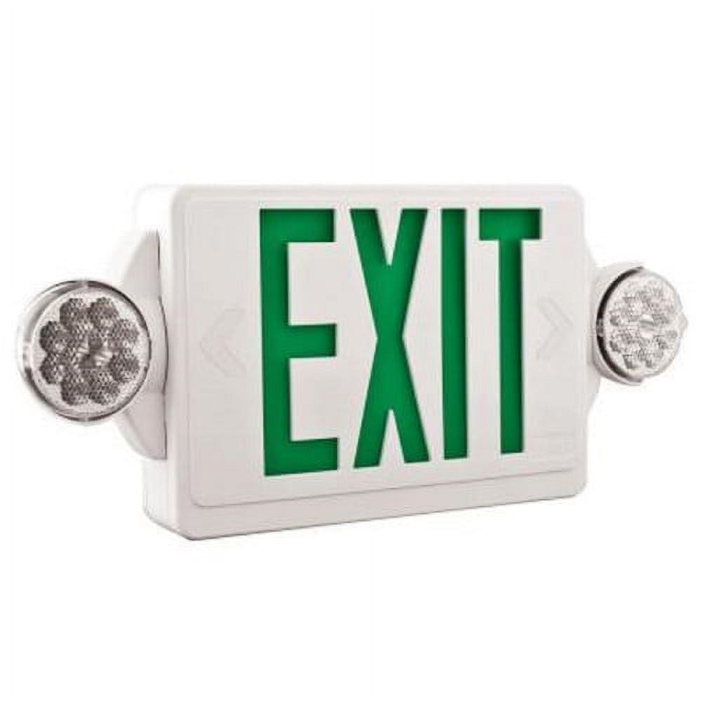 Green LED Thermoplastic Emergency Exit Sign and Lamp Combo