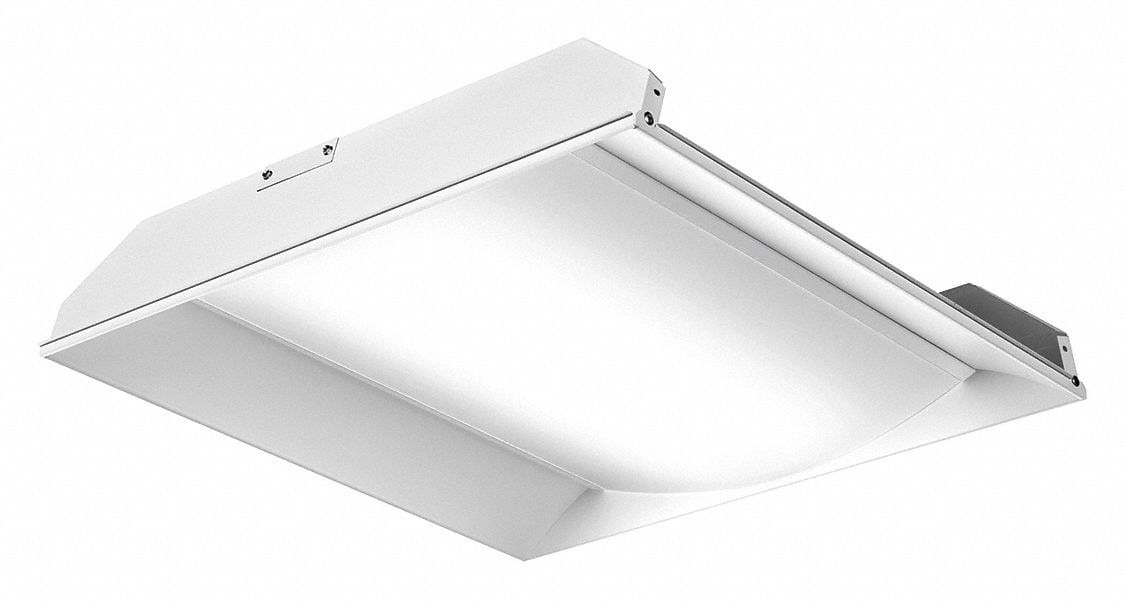 Sleek 2'x2' White LED Recessed Troffer, 4000K Satin White Lens