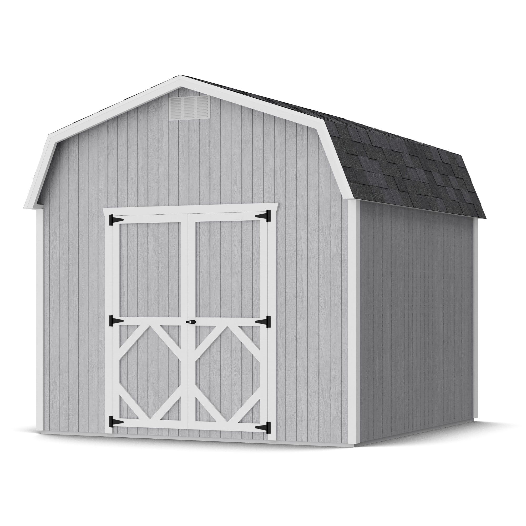 10' x 10' Gray Wood Gambrel Roof Storage Shed Kit