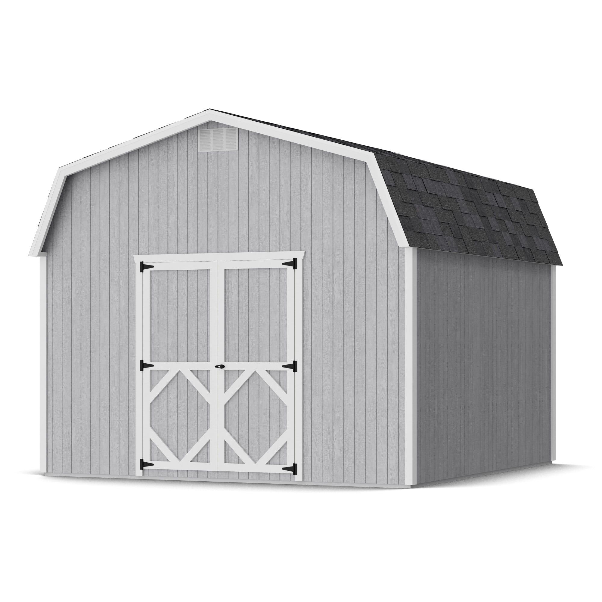 12' x 12' Gray Wood Gambrel Barn Storage Shed Kit
