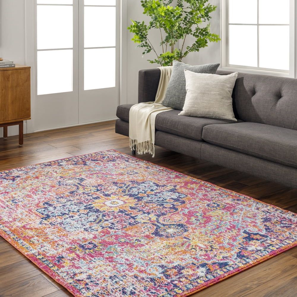 Odelia Multicolor Vintage Medallion Area Rug, 3'11" x 5'7"