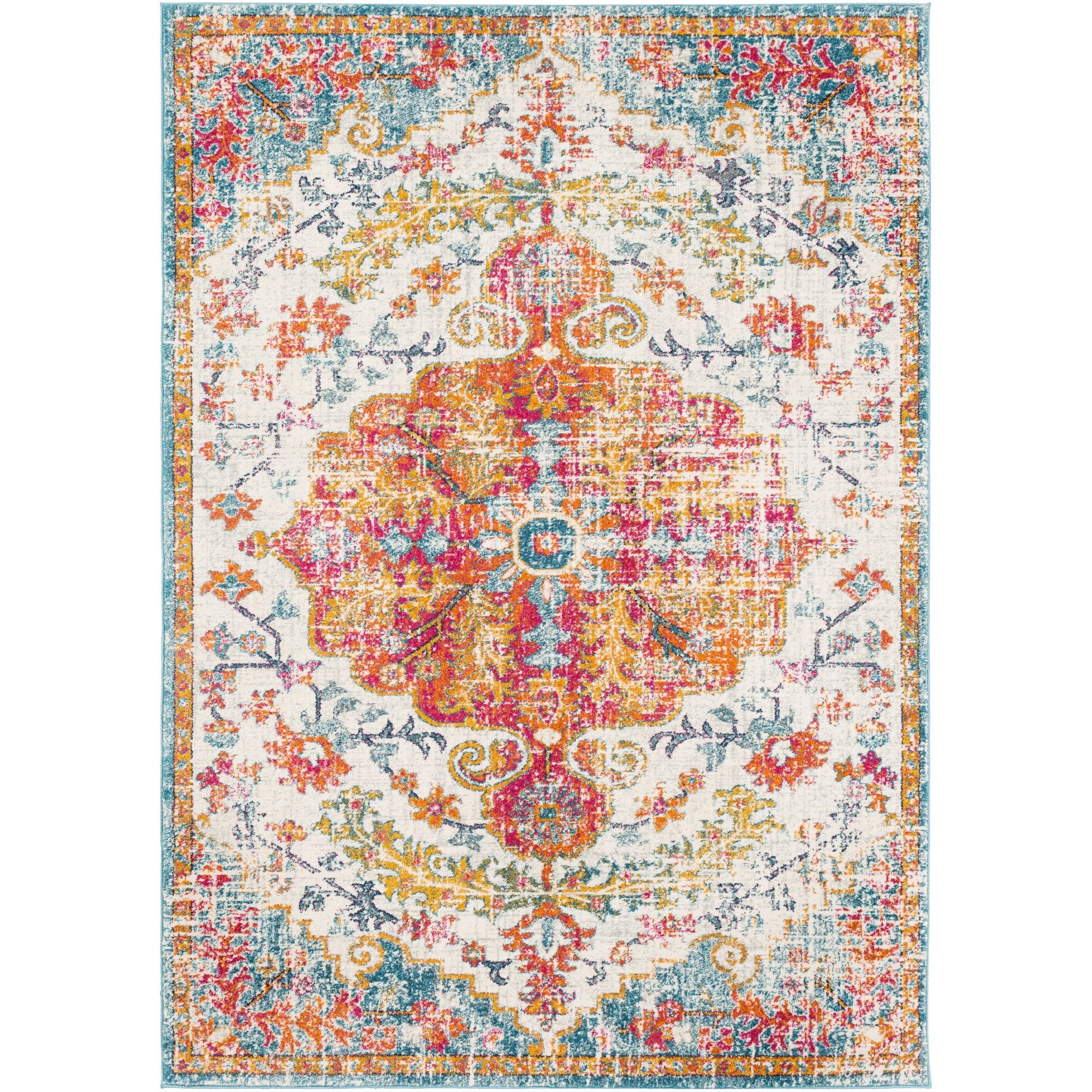 Aqua Dreams Rectangle Easy-Care Polypropylene Area Rug, 5'3" x 7'3"