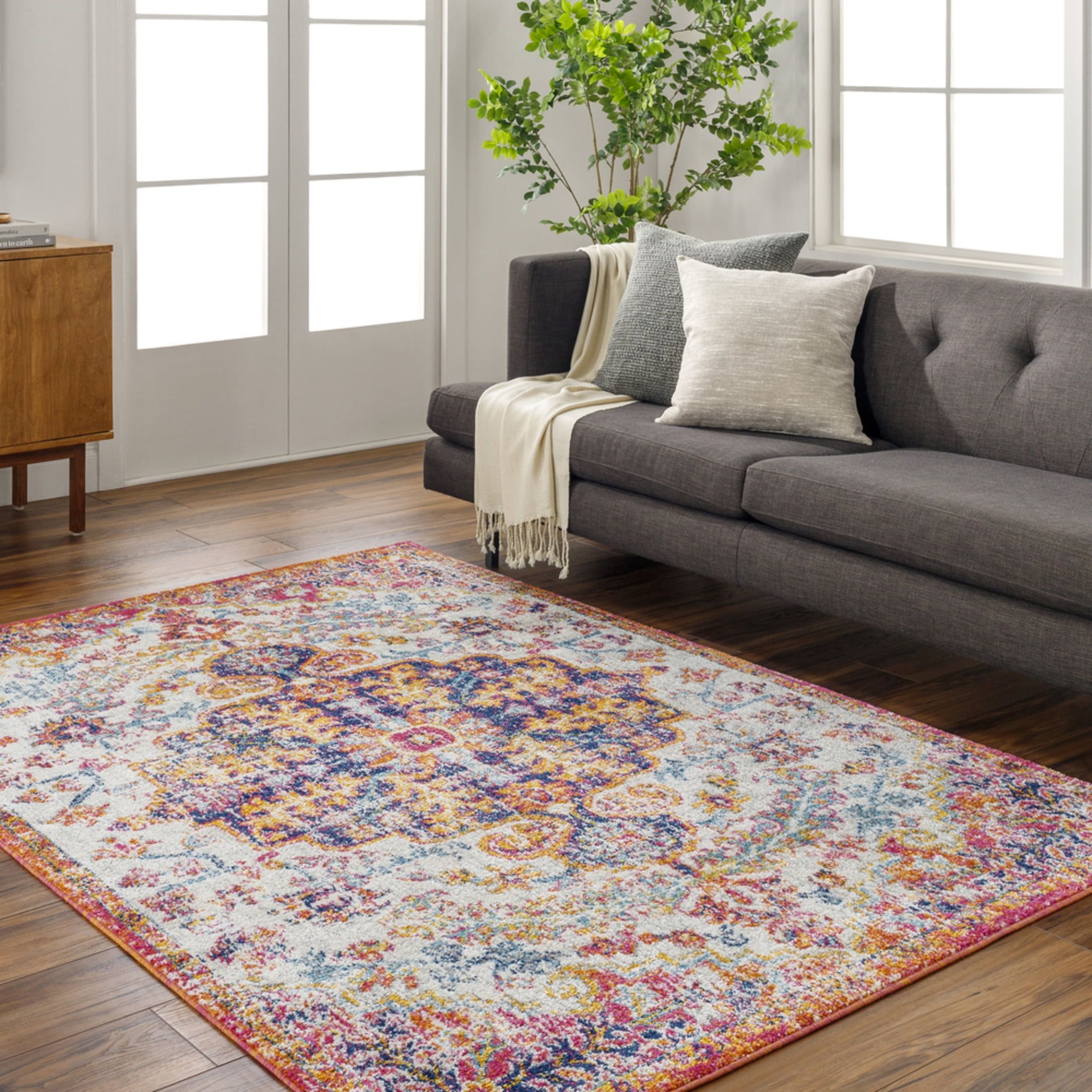 Multicolor Persian Inspired Rectangular Area Rug, 2' x 3', Polypropylene