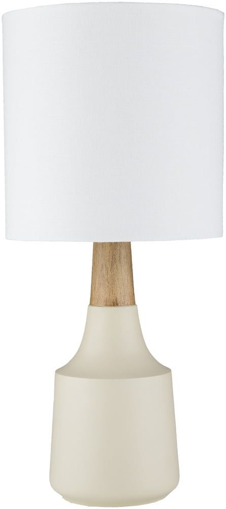 Kent 18-inch Ivory and Natural Table Lamp with White Linen Shade