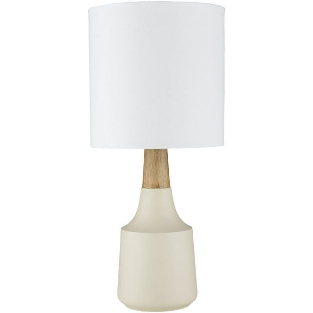 Kent 18-inch Ivory and Natural Table Lamp with White Linen Shade