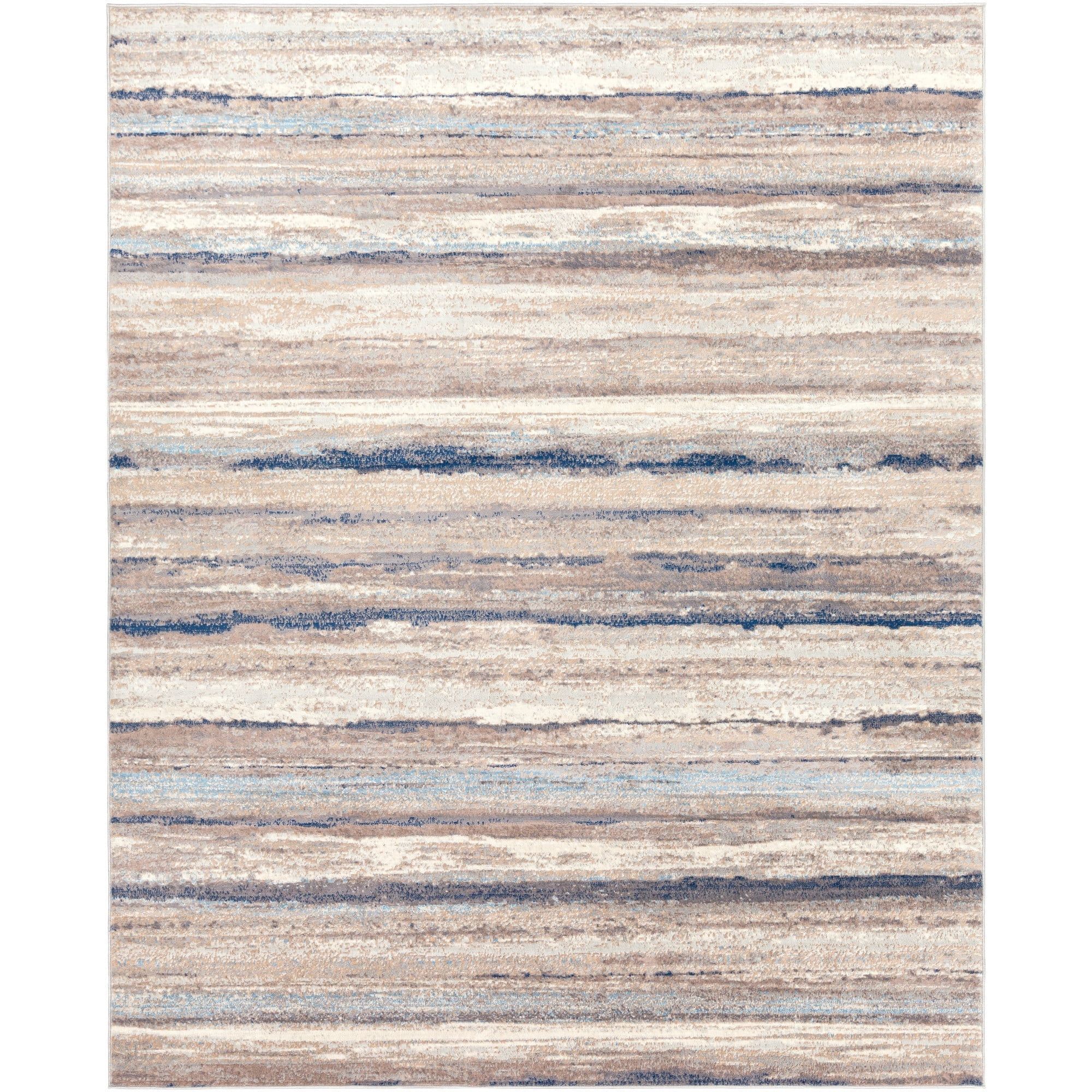 Roma Blue and Grey Synthetic Flat Woven Area Rug 7'10" x 10'