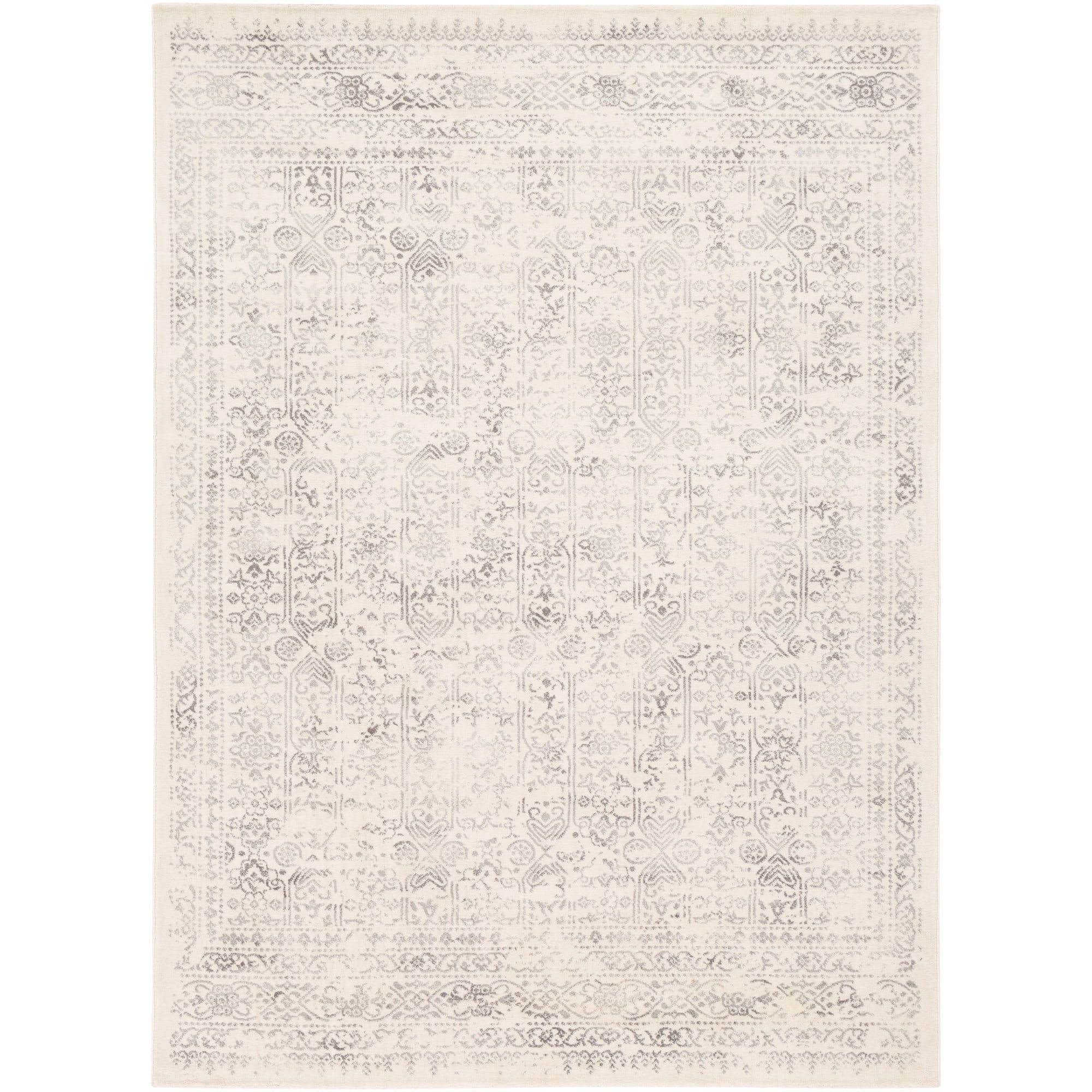 Eleganza Light Grey Trellis 5'3" x 7'1" Synthetic Area Rug