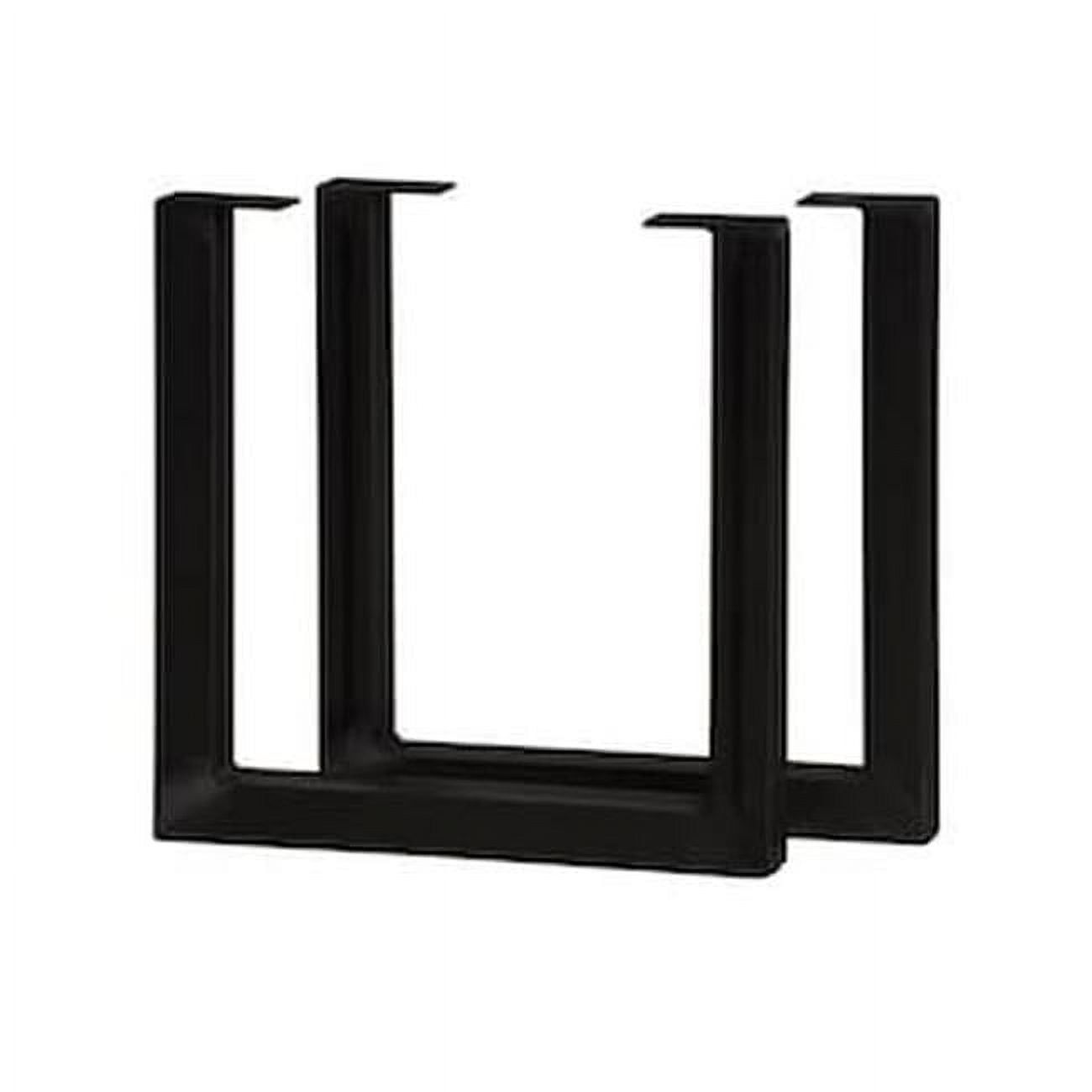 15" Black Powder-Coated Steel U-Legs, Set of 2