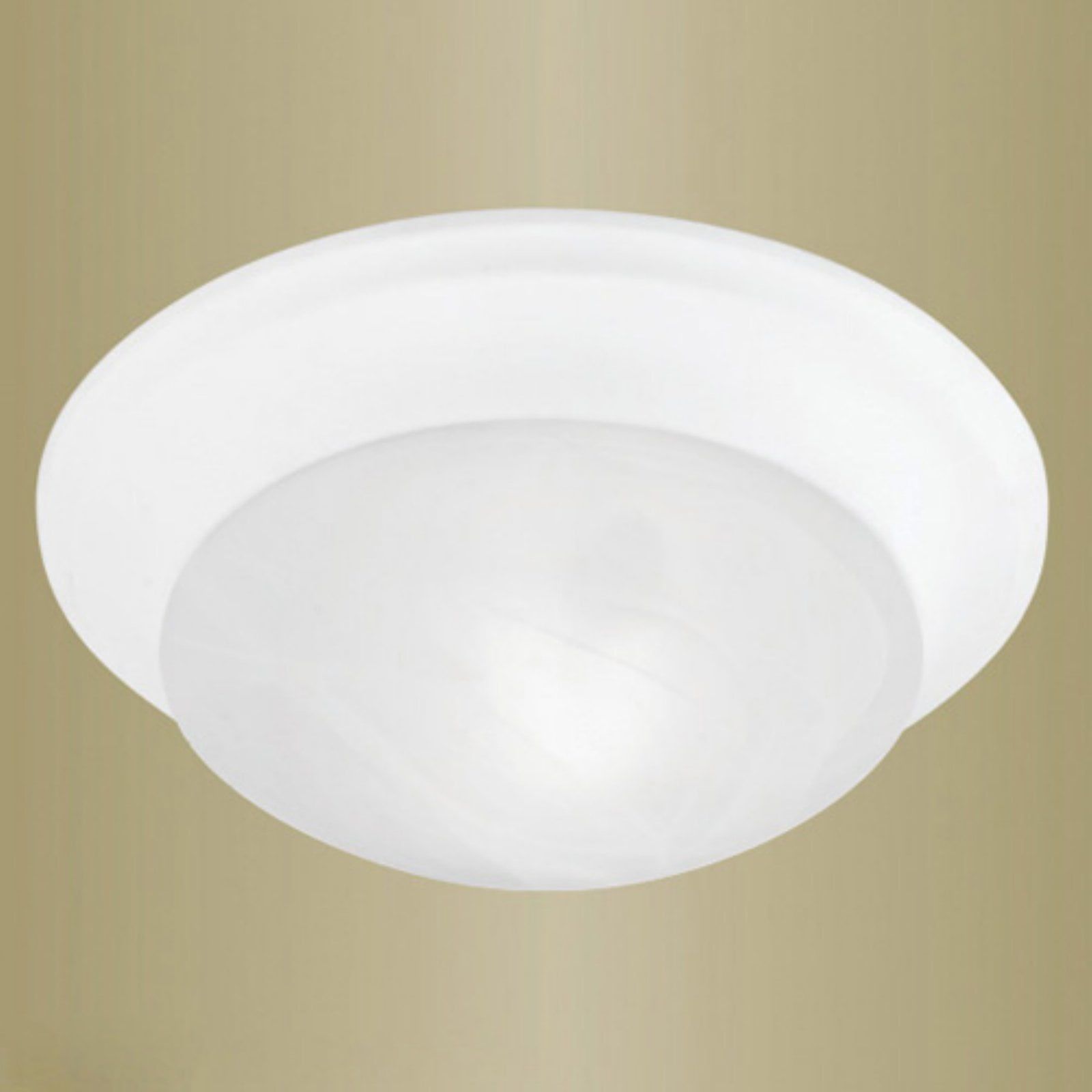 Elegant Brushed Nickel 11.5" Bowl Ceiling Mount with White Alabaster Glass