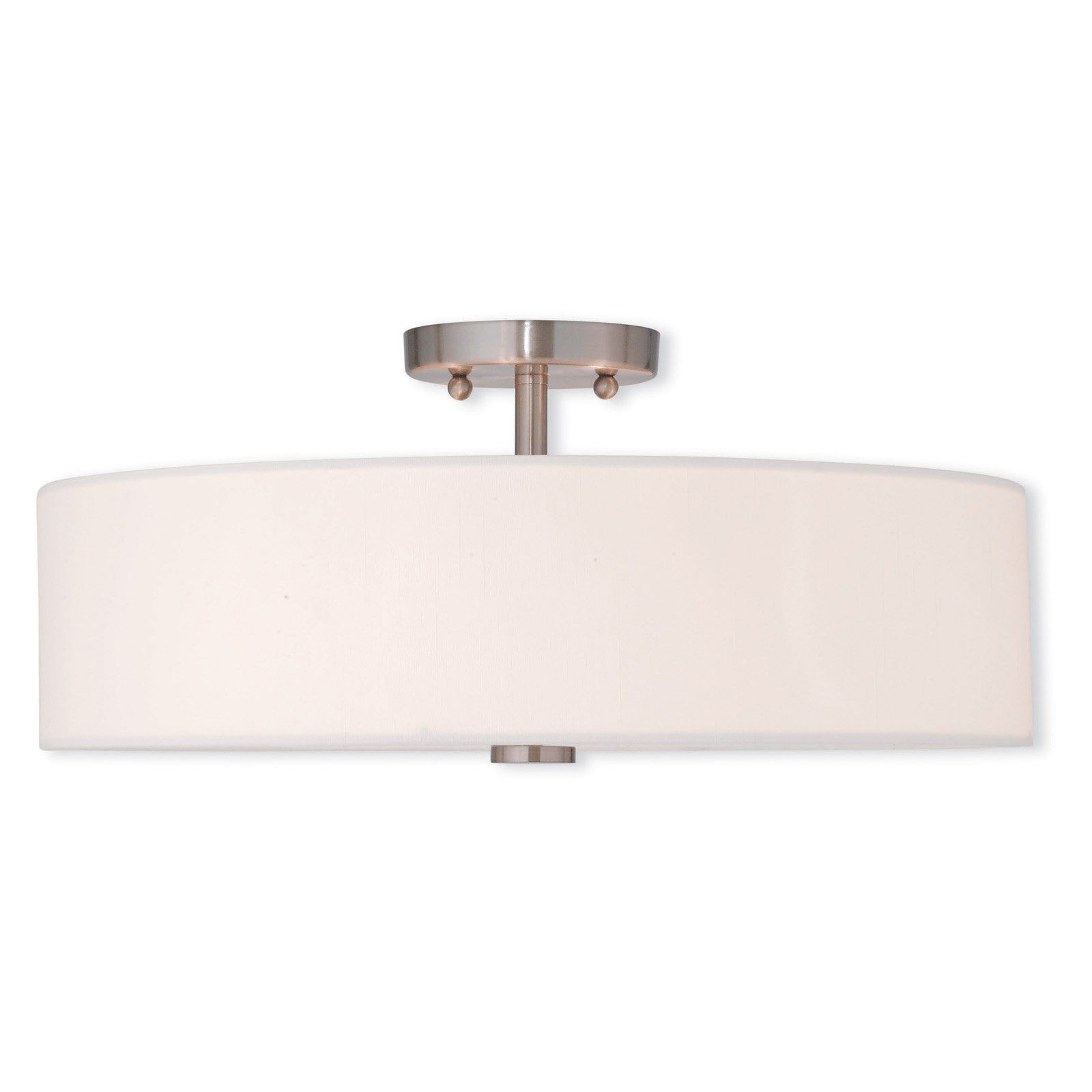 Brushed Nickel 4-Light Semi-Flush Drum Ceiling Fixture