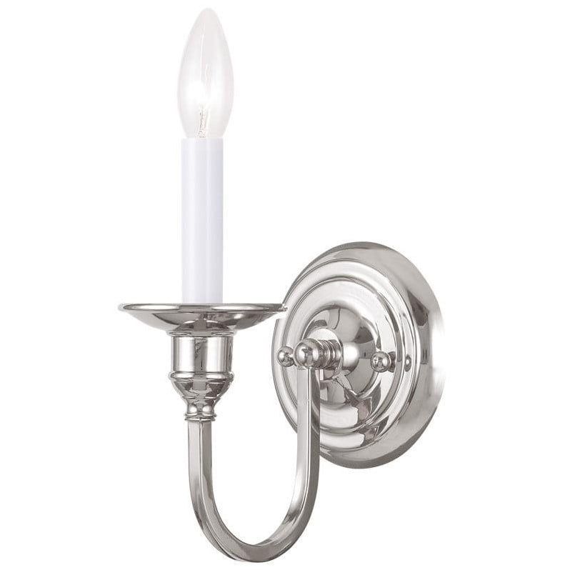 Cranford Polished Nickel Squared Arm 1-Light Wall Sconce