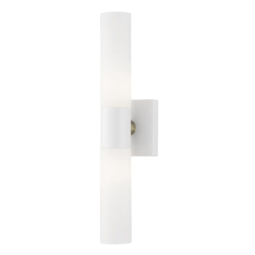 Textured White 2-Light Chrome Vanity Sconce