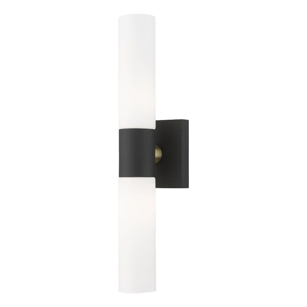 Aero 18" Black and Brass 2-Light Vanity Sconce