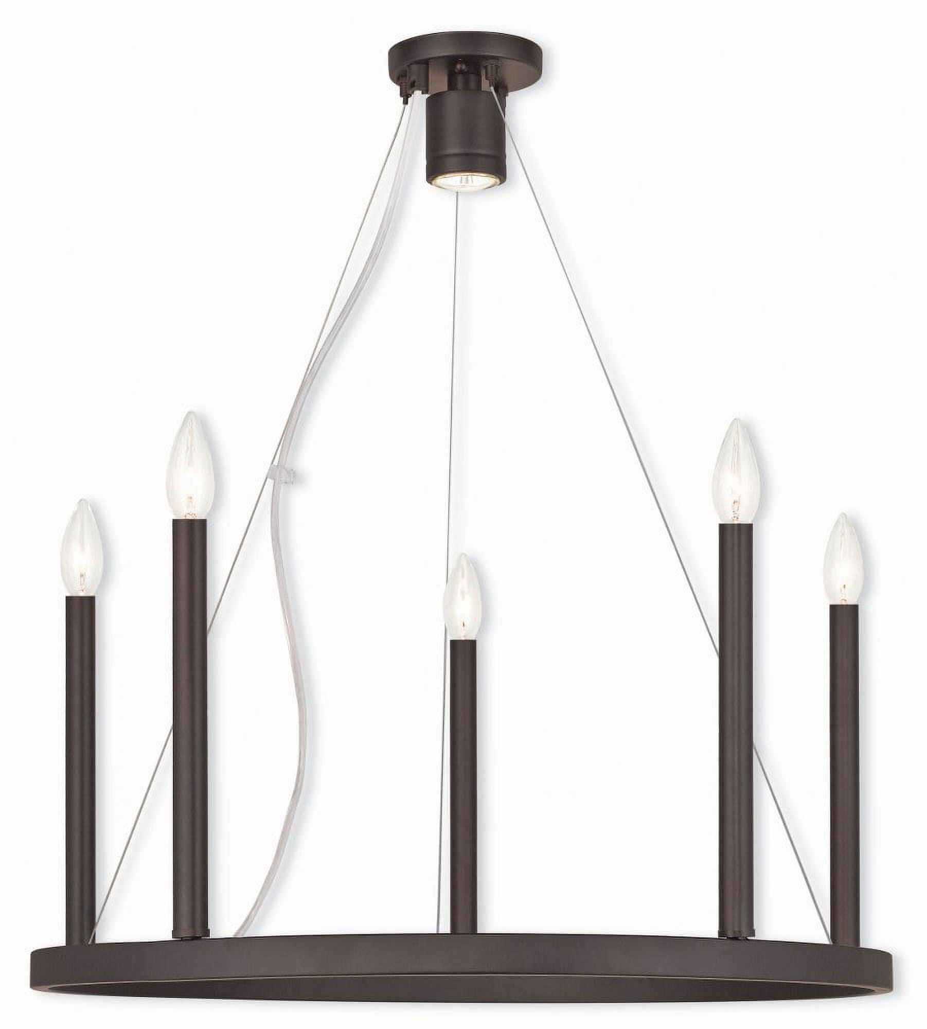 Elegant Alpine Bronze 6-Light Chandelier with Sleek Candle Sleeves