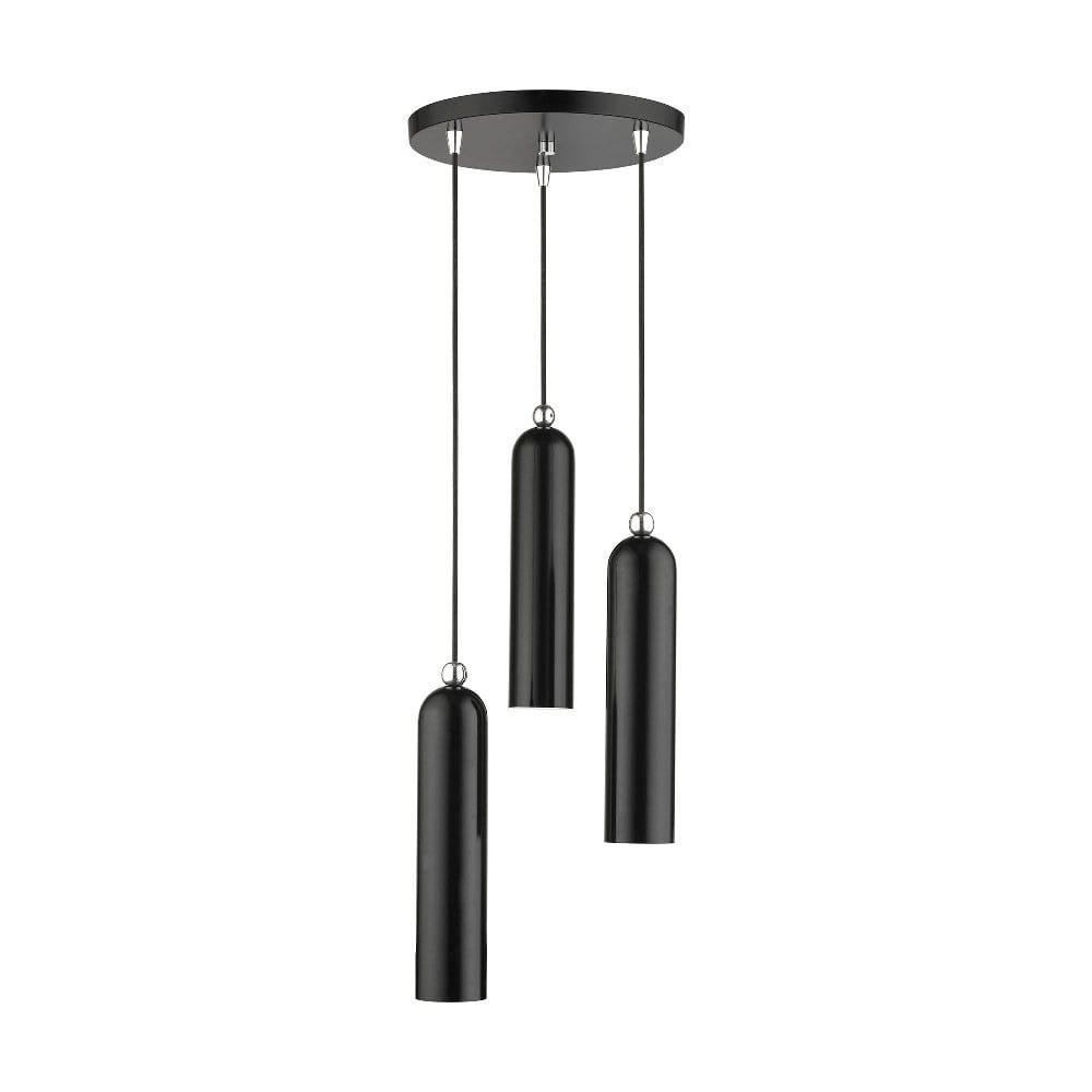 Shiny Black Brass 3-Light Indoor/Outdoor Pendant