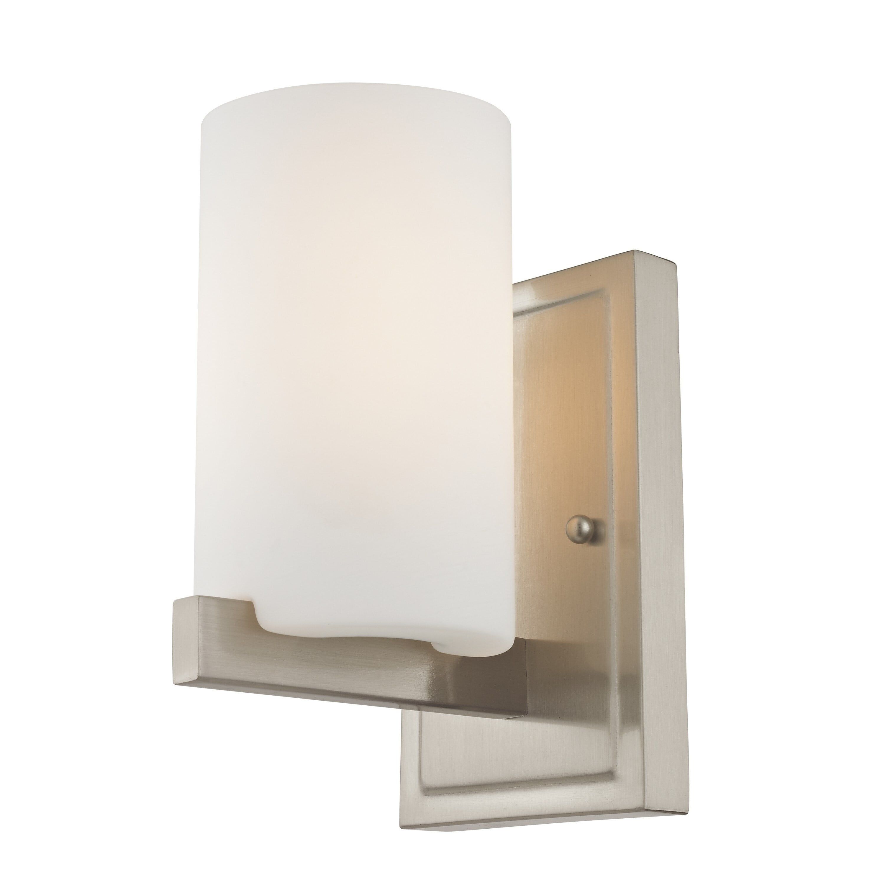 Astoria Minimalist Polished Chrome Bath Light with Satin Opal Shade