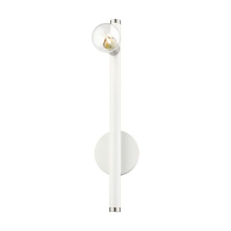 Bannister Mid-Century Modern White Steel Wall Sconce