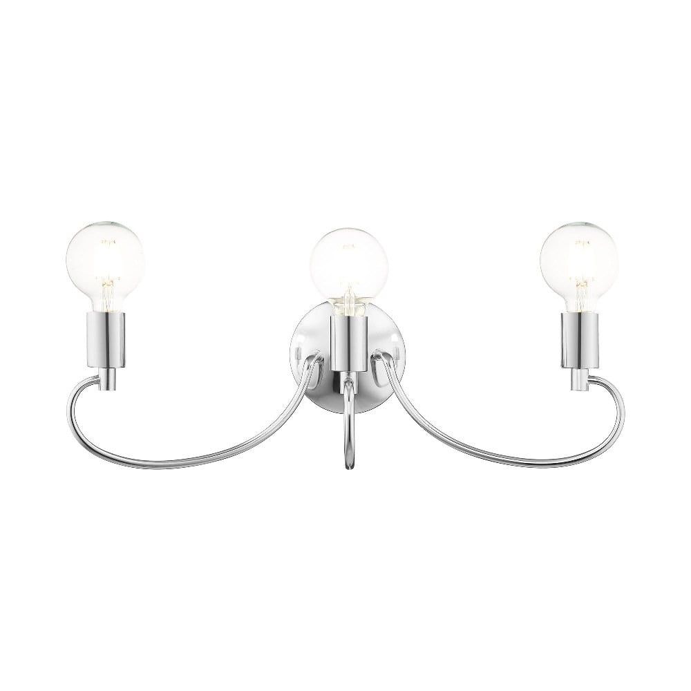 Bari Polished Chrome 3-Light Vanity Sconce with Dimmable Feature