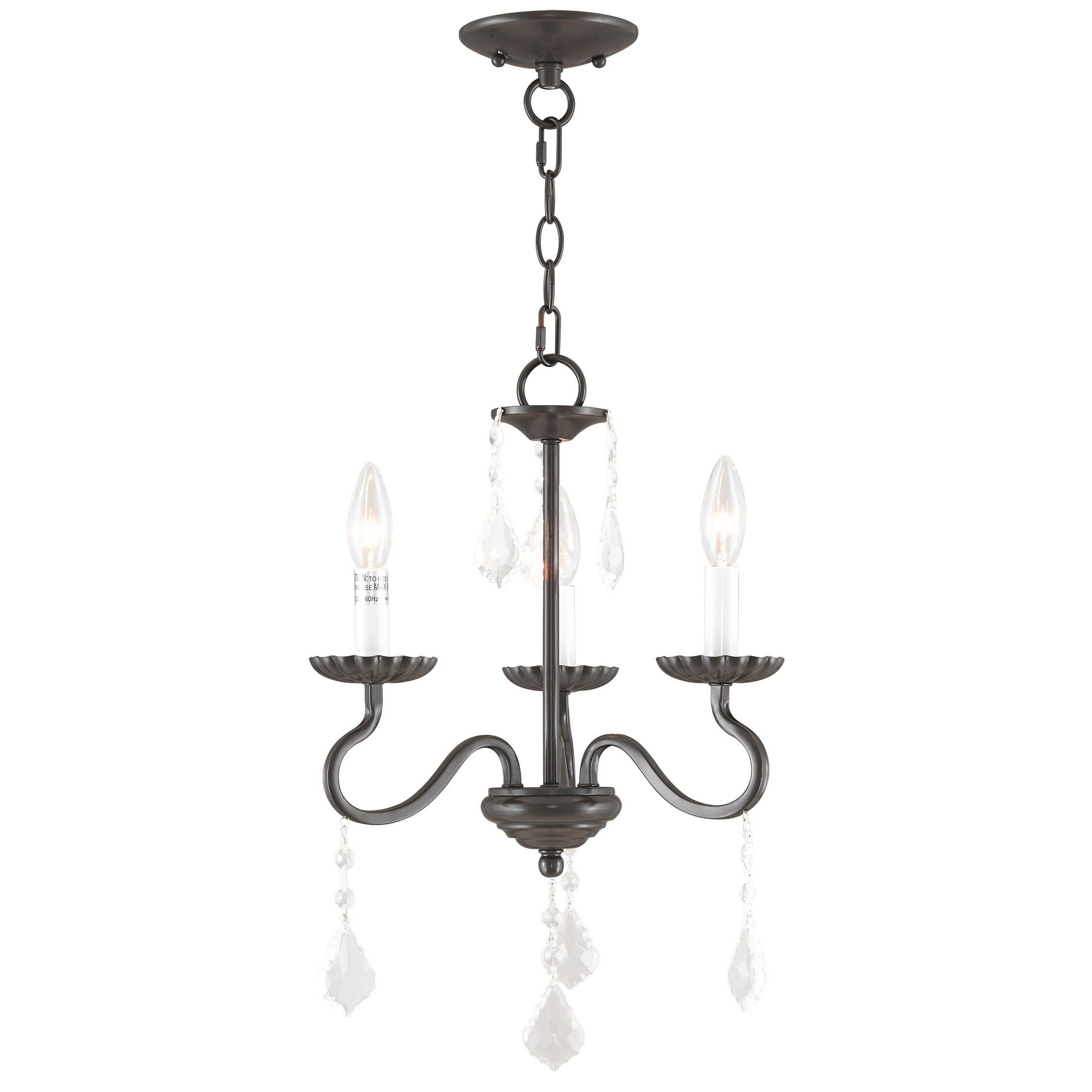 Callisto English Bronze Mini Chandelier with Crystal Accents