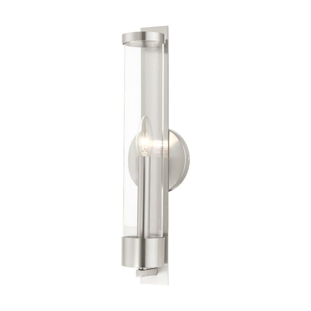 Castleton Brushed Nickel ADA Compliant Wall Sconce with Clear Glass