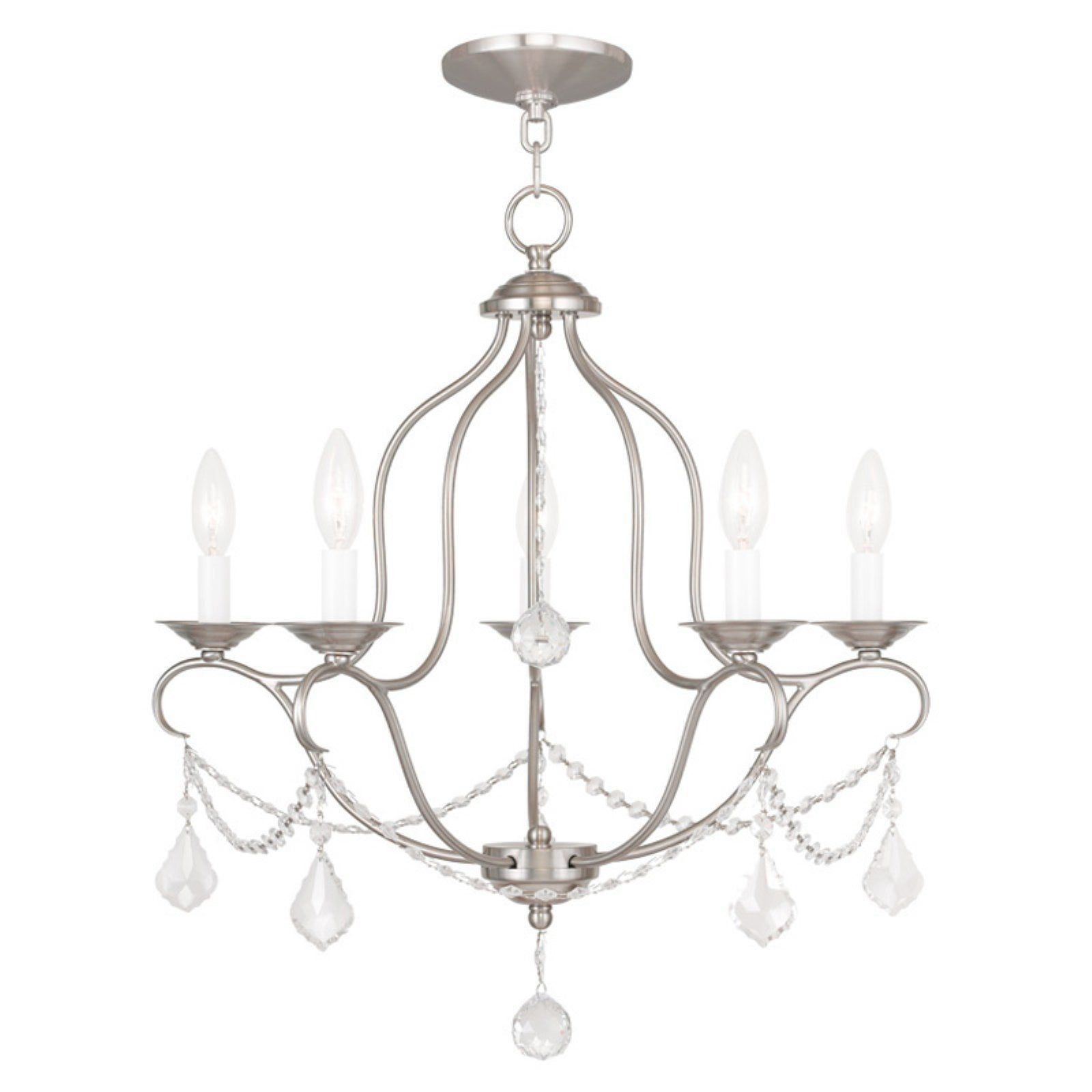 Brushed Nickel 5-Light Mini Candle Chandelier