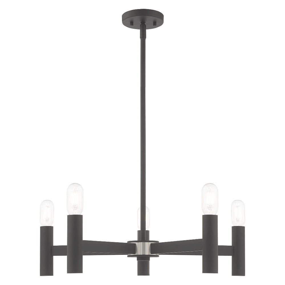 Copenhagen 5-Light Scandinavian Gray Steel Chandelier