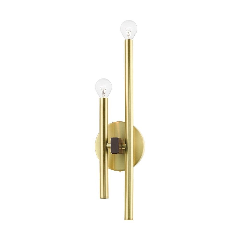 Satin Brass 2-Light Direct Wired Electric Sconce