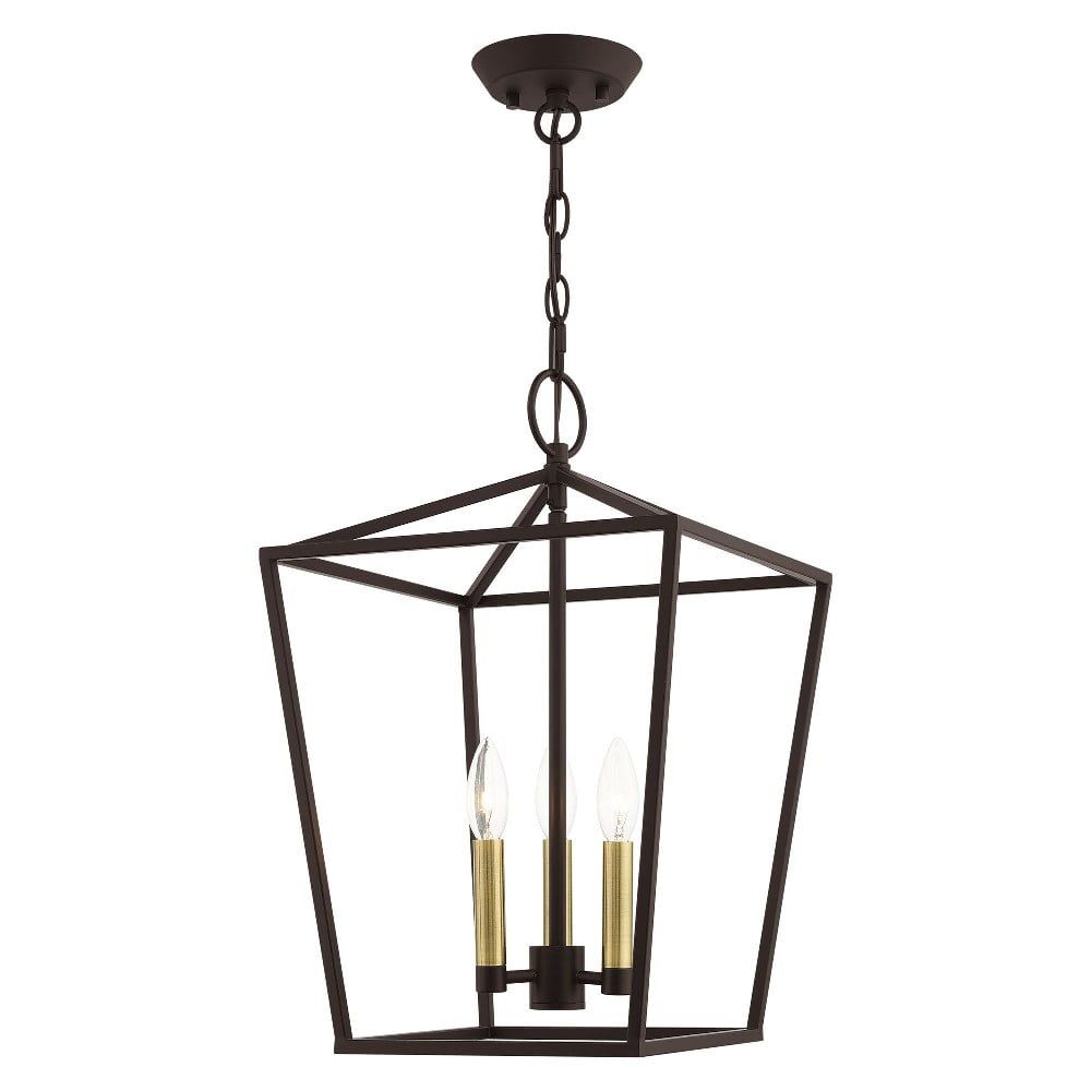 Devonshire Bronze 3-Light Convertible Lantern Pendant