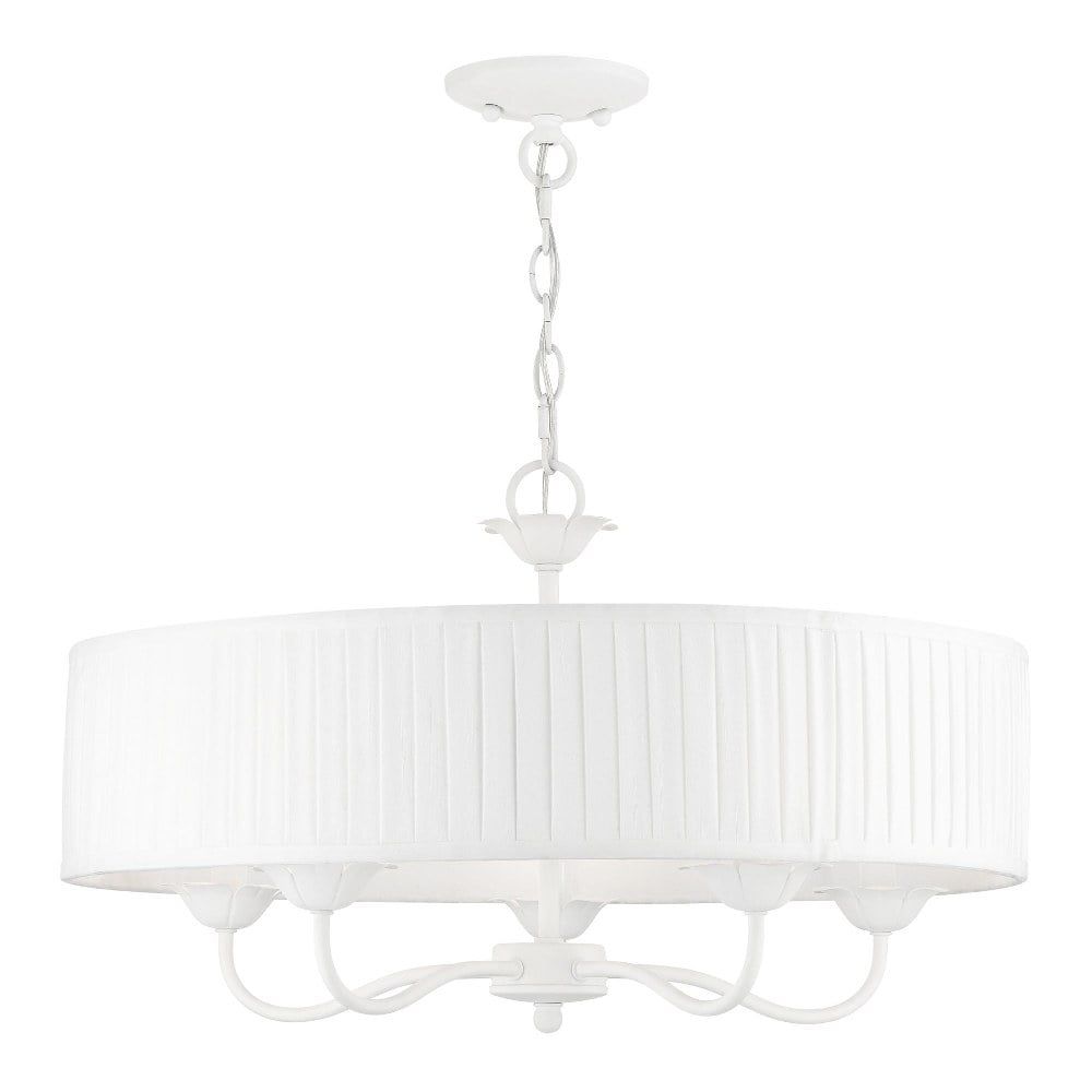 Edinburgh 23" White Glass Drum Pendant Light