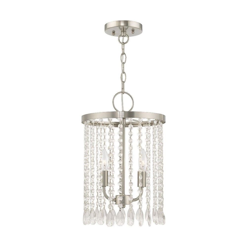 Elizabeth Brushed Nickel Mini Pendant with Clear Crystals