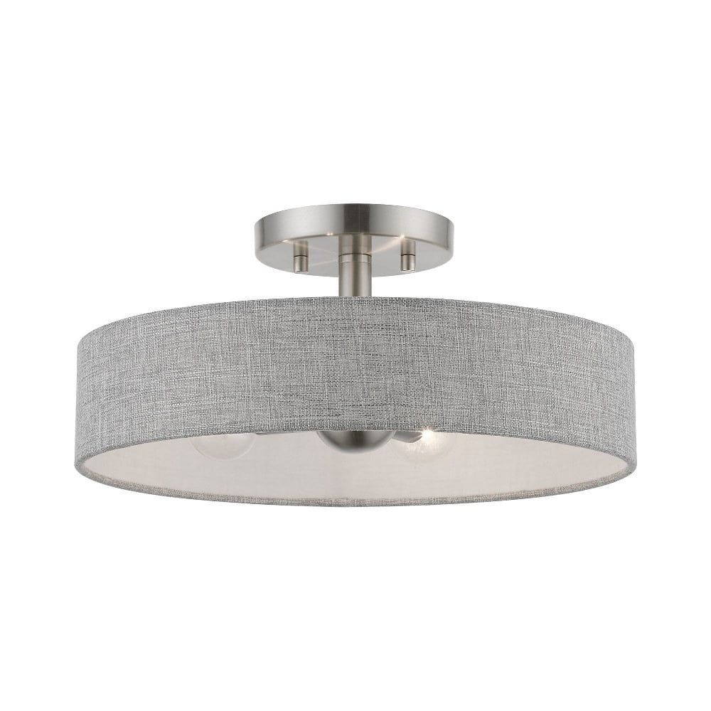 Elmhurst Modern 4-Light Semi-Flush Mount in Brushed Nickel & Shiny White