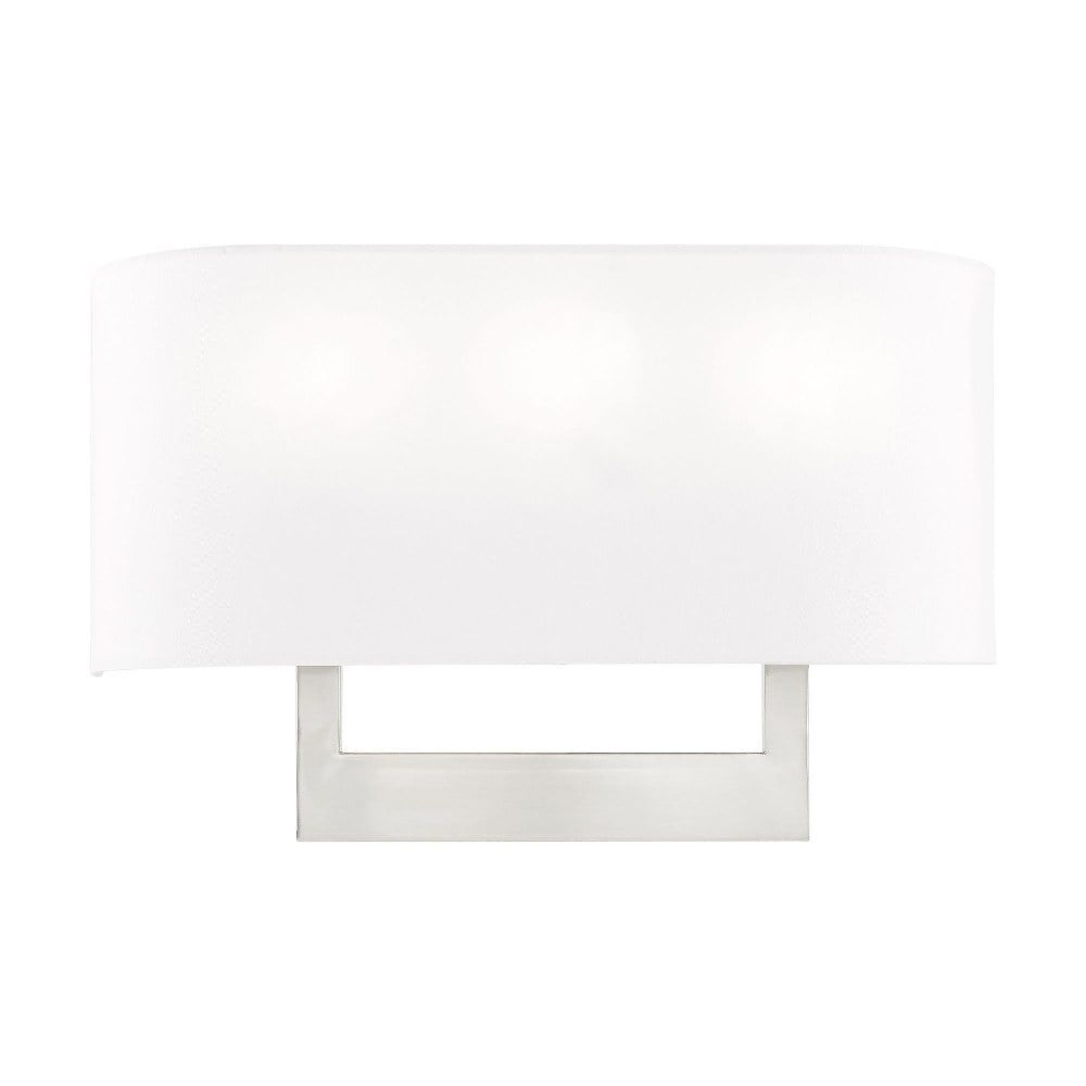 Brushed Nickel 3-Light ADA Compliant Wall Sconce with Fabric Shade