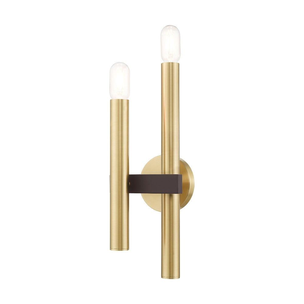 Helsinki Satin Brass & Bronze Geometric 2-Light Wall Sconce