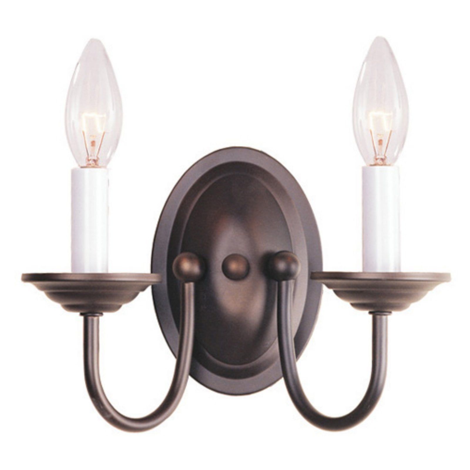 Bronze 2-Light Traditional Wall Sconce with Candelabra Base