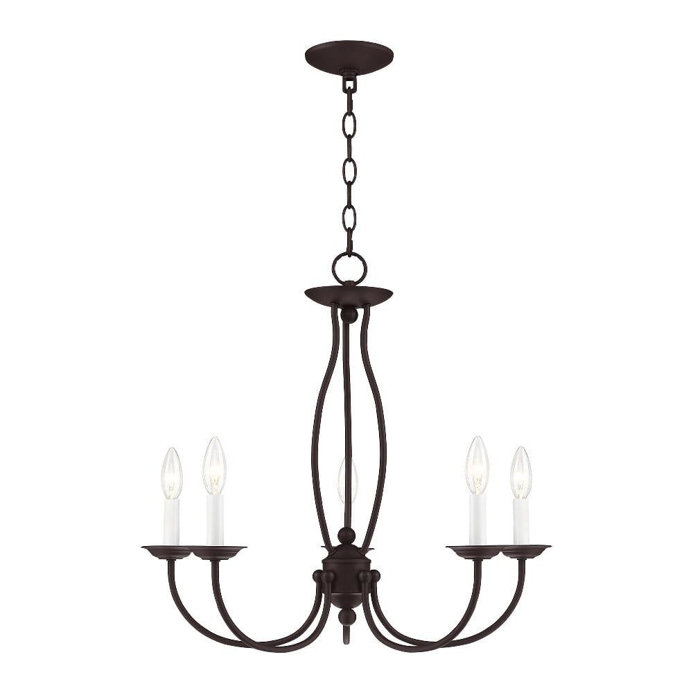 Elegant Bronze Traditional 5-Light Candelabra Chandelier