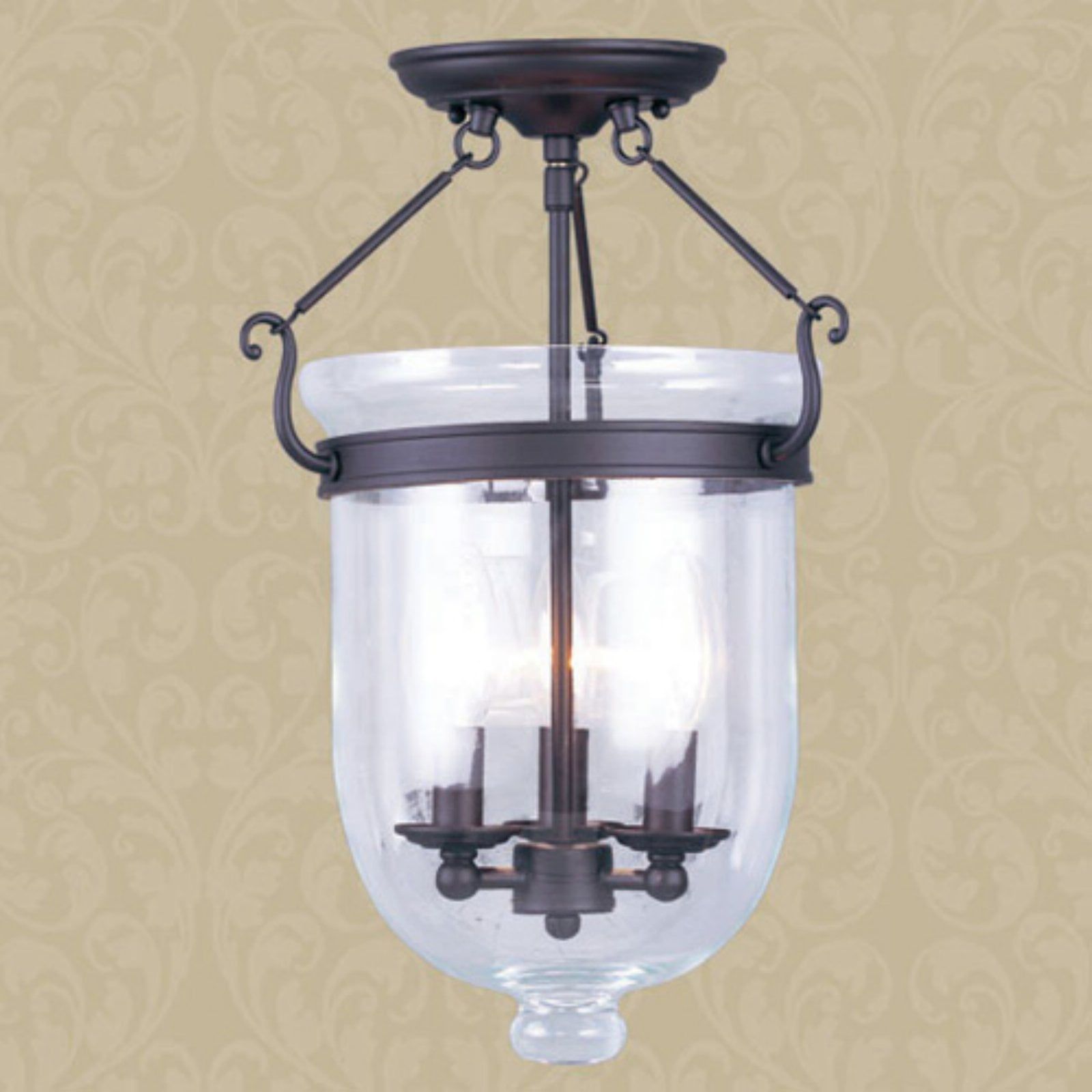 Jefferson Bronze 3-Light Indoor/Outdoor Glass Jar Fixture