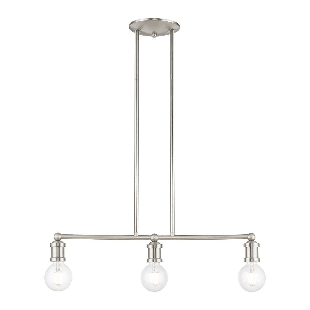 Lansdale 24" Brushed Nickel 3-Light Linear Chandelier