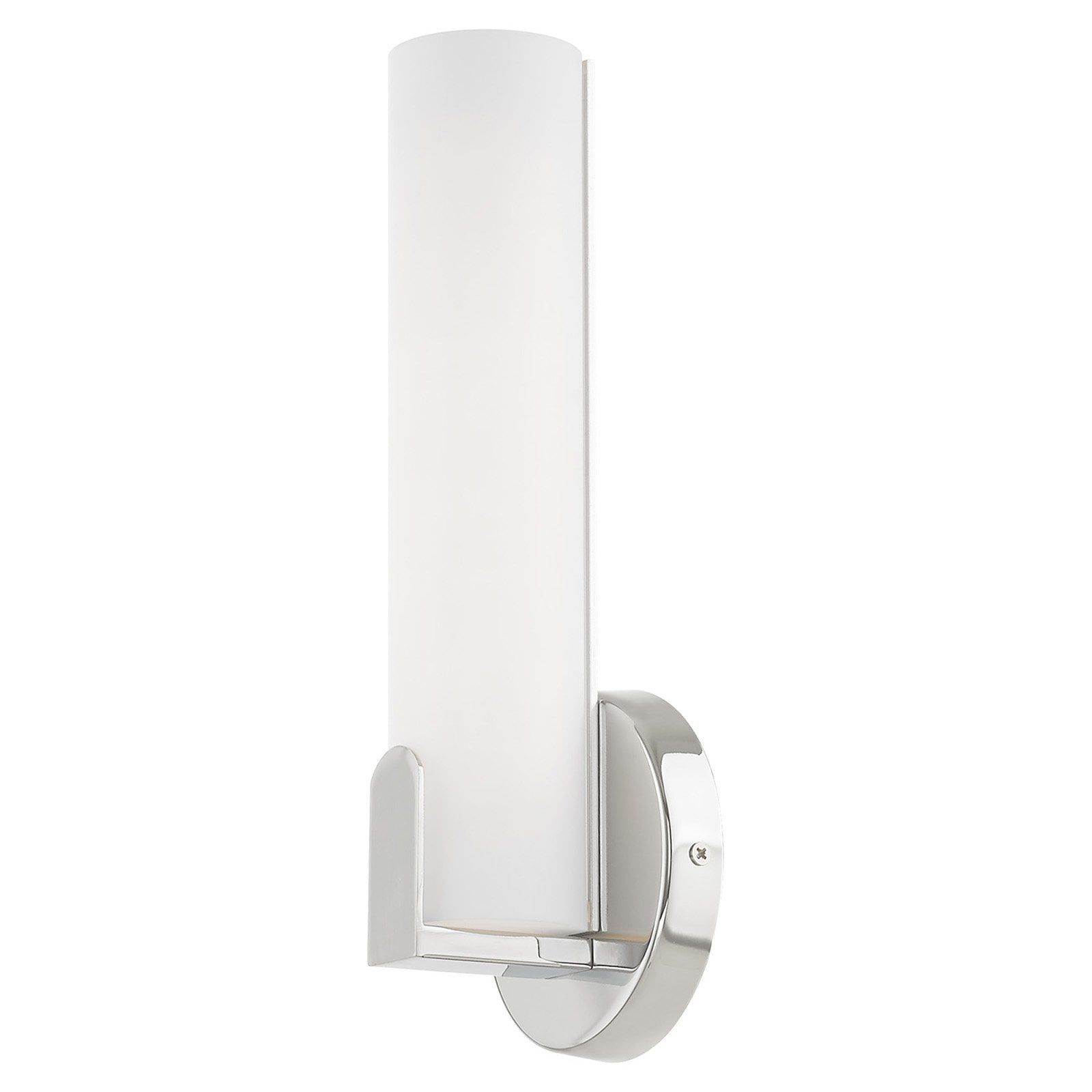 Sleek Polished Chrome LED Wall Sconce with Satin White Shade