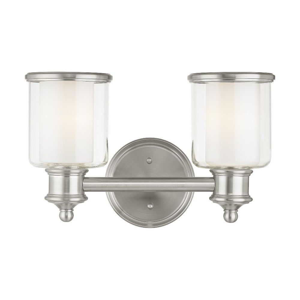 Elegant Brushed Nickel 2-Light Bath Vanity with Dimmable Feature