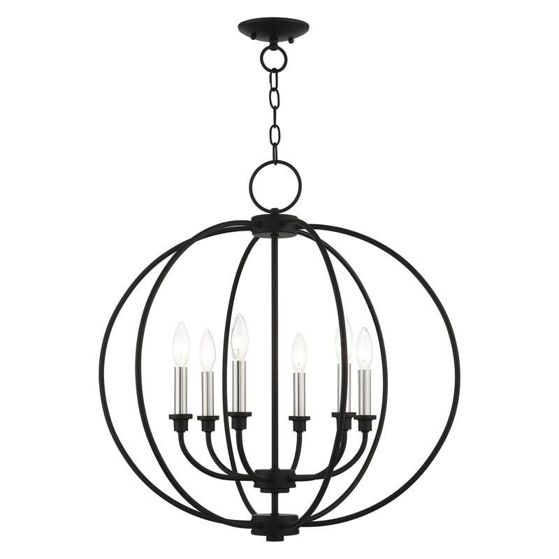 Milania Elegance 6-Light Black Crystal Candelabra Chandelier