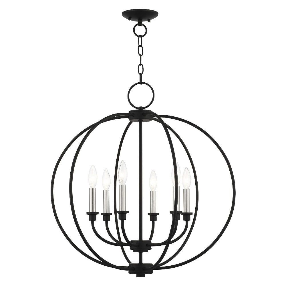 Milania Elegance 6-Light Black Crystal Candelabra Chandelier