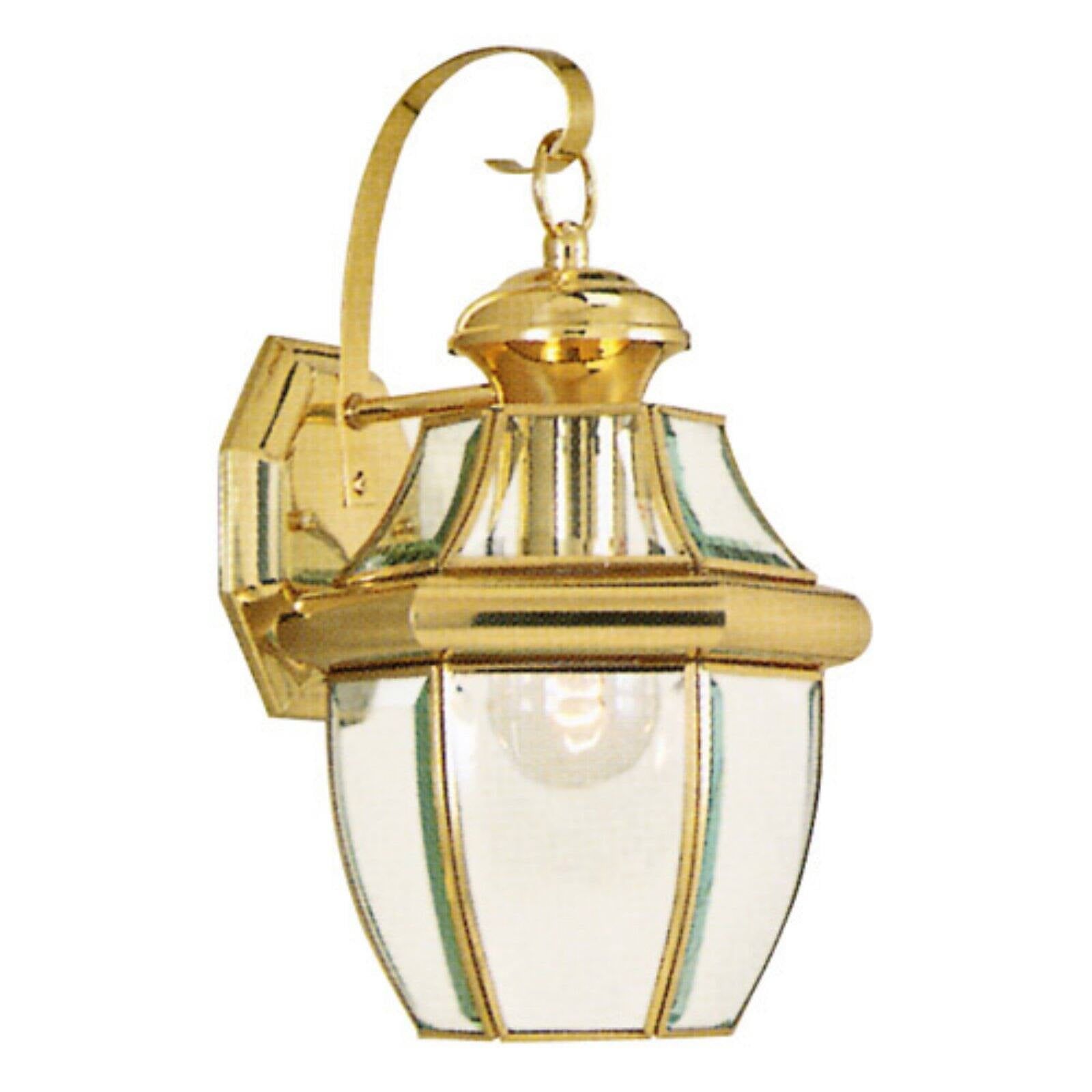 Polished Brass Traditional Outdoor Wall Lantern Sconce