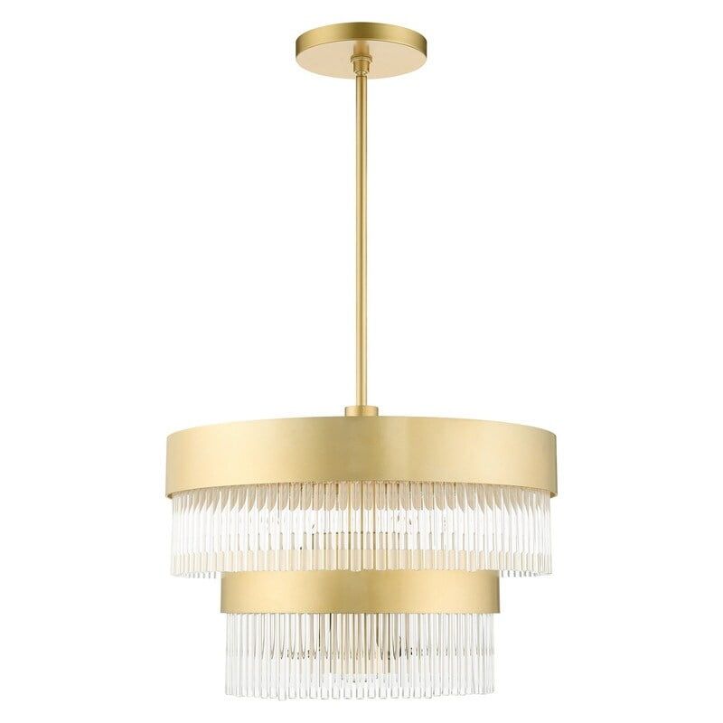 Mini Norwich Soft Gold Crystal Drum Shade Chandelier